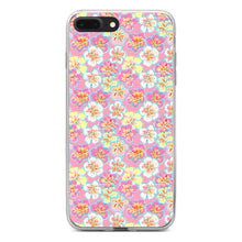 DistinctInk® Clear Shockproof Hybrid Case for Apple iPhone / Samsung Galaxy / Google Pixel - Preppy Pattern - Yellow White Pink Flowers Floral