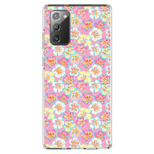 DistinctInk® Clear Shockproof Hybrid Case for Apple iPhone / Samsung Galaxy / Google Pixel - Preppy Pattern - Yellow White Pink Flowers Floral