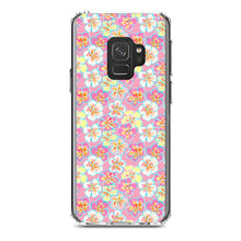 DistinctInk® Clear Shockproof Hybrid Case for Apple iPhone / Samsung Galaxy / Google Pixel - Preppy Pattern - Yellow White Pink Flowers Floral