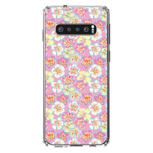 DistinctInk® Clear Shockproof Hybrid Case for Apple iPhone / Samsung Galaxy / Google Pixel - Preppy Pattern - Yellow White Pink Flowers Floral