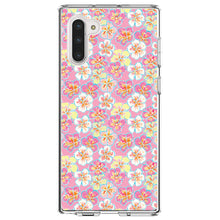 DistinctInk® Clear Shockproof Hybrid Case for Apple iPhone / Samsung Galaxy / Google Pixel - Preppy Pattern - Yellow White Pink Flowers Floral