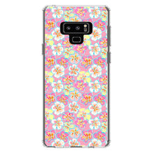DistinctInk® Clear Shockproof Hybrid Case for Apple iPhone / Samsung Galaxy / Google Pixel - Preppy Pattern - Yellow White Pink Flowers Floral