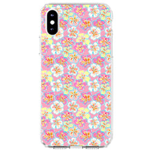 DistinctInk® Clear Shockproof Hybrid Case for Apple iPhone / Samsung Galaxy / Google Pixel - Preppy Pattern - Yellow White Pink Flowers Floral