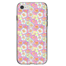 DistinctInk® Clear Shockproof Hybrid Case for Apple iPhone / Samsung Galaxy / Google Pixel - Preppy Pattern - Yellow White Pink Flowers Floral