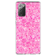 DistinctInk® Clear Shockproof Hybrid Case for Apple iPhone / Samsung Galaxy / Google Pixel - Preppy Pattern - Pink & White Flowers Floral