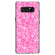 DistinctInk® Clear Shockproof Hybrid Case for Apple iPhone / Samsung Galaxy / Google Pixel - Preppy Pattern - Pink & White Flowers Floral