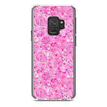 DistinctInk® Clear Shockproof Hybrid Case for Apple iPhone / Samsung Galaxy / Google Pixel - Preppy Pattern - Pink & White Flowers Floral