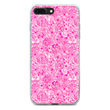DistinctInk® Clear Shockproof Hybrid Case for Apple iPhone / Samsung Galaxy / Google Pixel - Preppy Pattern - Pink & White Flowers Floral