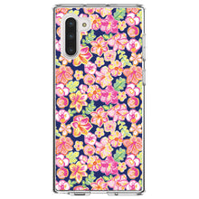 DistinctInk® Clear Shockproof Hybrid Case for Apple iPhone / Samsung Galaxy / Google Pixel - Preppy Pattern - Pink Green Navy Flowers Floral