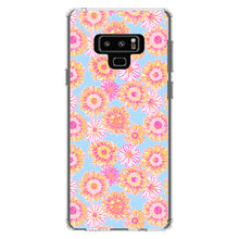 DistinctInk® Clear Shockproof Hybrid Case for Apple iPhone / Samsung Galaxy / Google Pixel - Preppy Pattern - Blue Pink Yellow Flowers Floral
