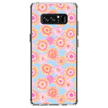DistinctInk® Clear Shockproof Hybrid Case for Apple iPhone / Samsung Galaxy / Google Pixel - Preppy Pattern - Blue Pink Yellow Flowers Floral