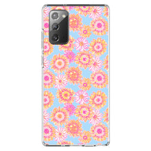 DistinctInk® Clear Shockproof Hybrid Case for Apple iPhone / Samsung Galaxy / Google Pixel - Preppy Pattern - Blue Pink Yellow Flowers Floral