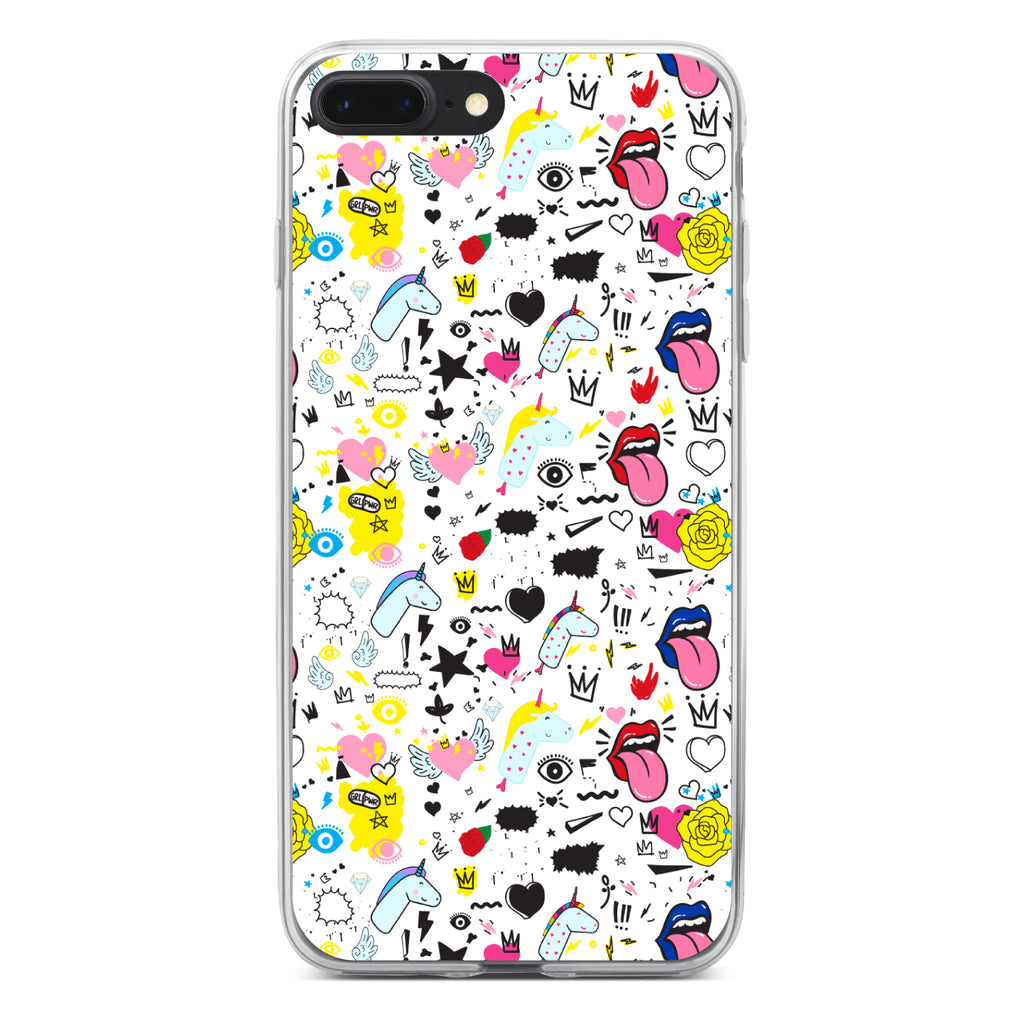 Girl Power, Unicorn Crowns Loud Mouth Clear Shockproof iPhone Case, view 6