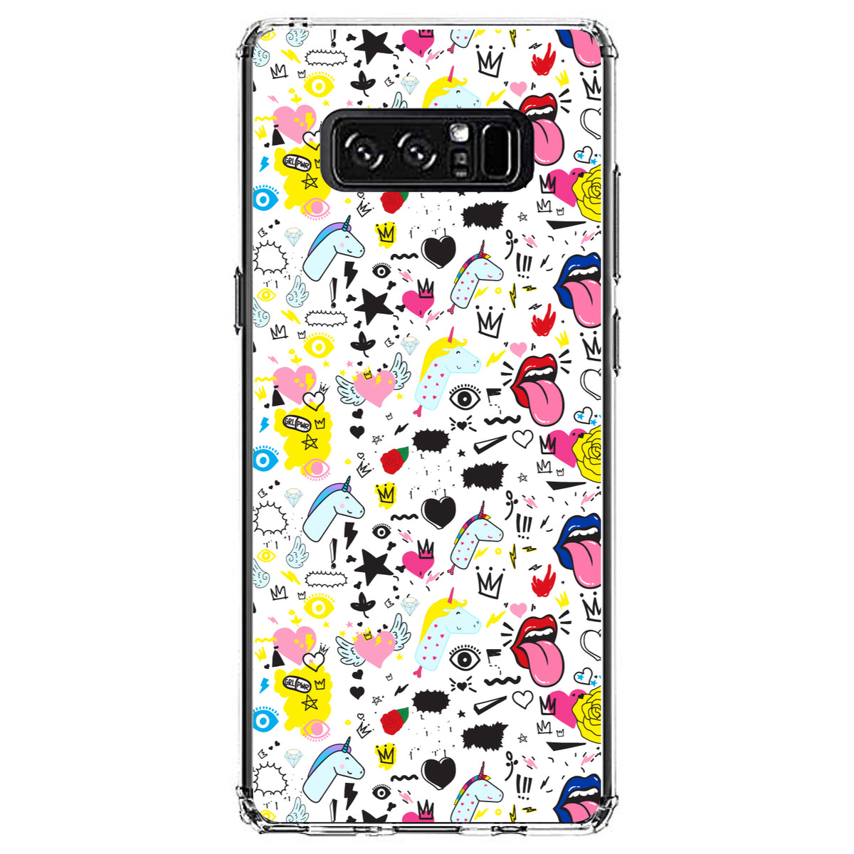 Girl Power, Unicorn Crowns Loud Mouth Clear Shockproof iPhone Case, view 12