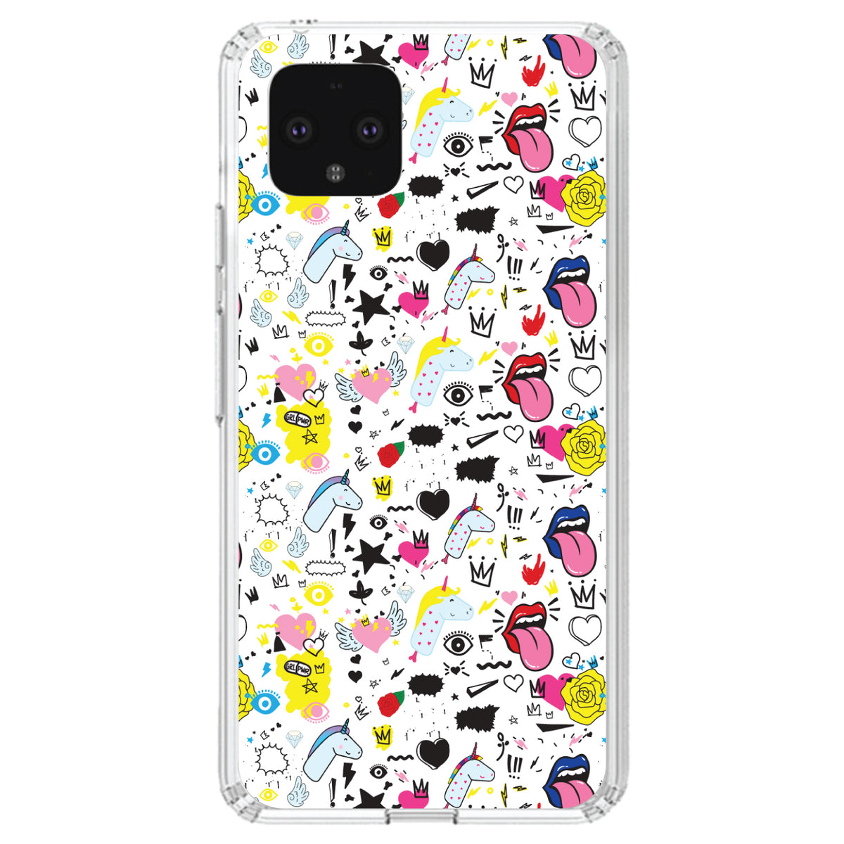 Girl Power, Unicorn Crowns Loud Mouth Clear Shockproof iPhone Case, view 23