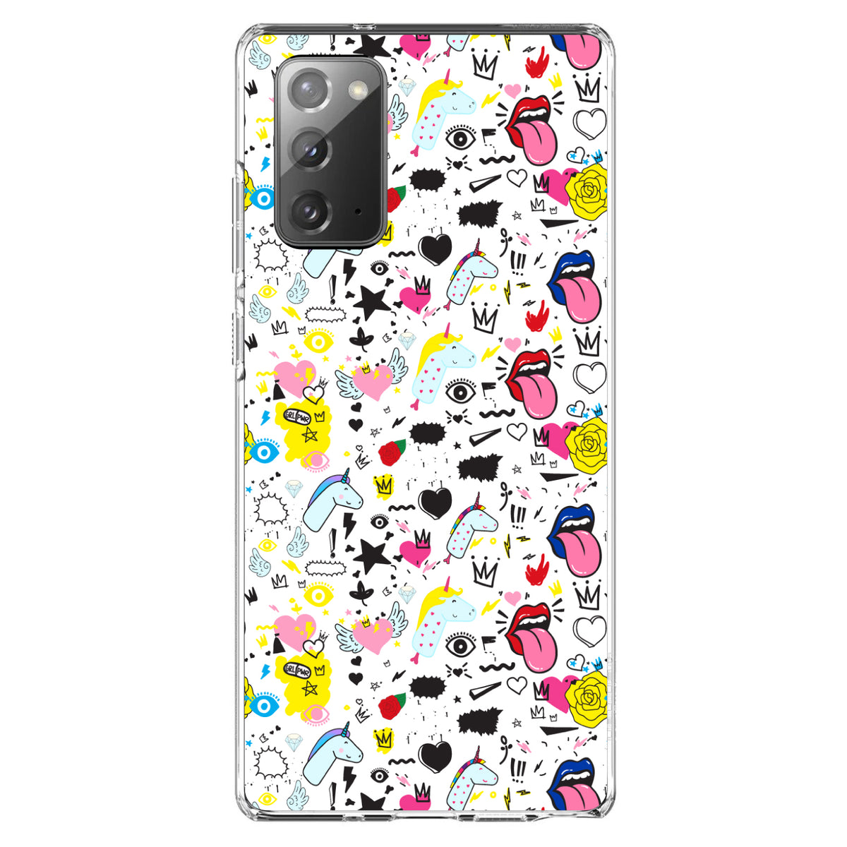 Girl Power, Unicorn Crowns Loud Mouth Clear Shockproof iPhone Case, view 7