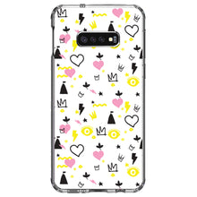 DistinctInk® Clear Shockproof Hybrid Case for Apple iPhone / Samsung Galaxy / Google Pixel - Girl Power - Crown Hearts Castle Pink Yellow