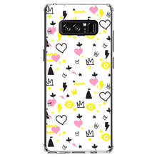 DistinctInk® Clear Shockproof Hybrid Case for Apple iPhone / Samsung Galaxy / Google Pixel - Girl Power - Crown Hearts Castle Pink Yellow