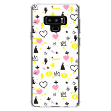 DistinctInk® Clear Shockproof Hybrid Case for Apple iPhone / Samsung Galaxy / Google Pixel - Girl Power - Crown Hearts Castle Pink Yellow