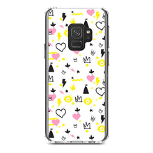 DistinctInk® Clear Shockproof Hybrid Case for Apple iPhone / Samsung Galaxy / Google Pixel - Girl Power - Crown Hearts Castle Pink Yellow