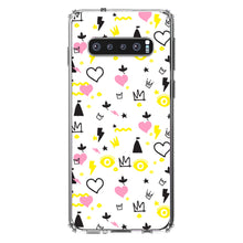DistinctInk® Clear Shockproof Hybrid Case for Apple iPhone / Samsung Galaxy / Google Pixel - Girl Power - Crown Hearts Castle Pink Yellow