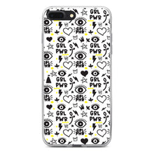 DistinctInk® Clear Shockproof Hybrid Case for Apple iPhone / Samsung Galaxy / Google Pixel - Girl Power - GRL PWR - Yellow Black