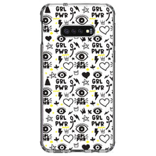 DistinctInk® Clear Shockproof Hybrid Case for Apple iPhone / Samsung Galaxy / Google Pixel - Girl Power - GRL PWR - Yellow Black