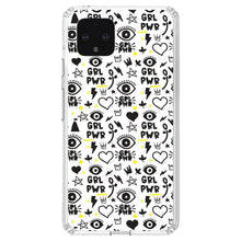 DistinctInk® Clear Shockproof Hybrid Case for Apple iPhone / Samsung Galaxy / Google Pixel - Girl Power - GRL PWR - Yellow Black