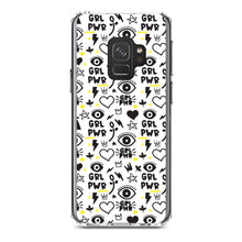 DistinctInk® Clear Shockproof Hybrid Case for Apple iPhone / Samsung Galaxy / Google Pixel - Girl Power - GRL PWR - Yellow Black