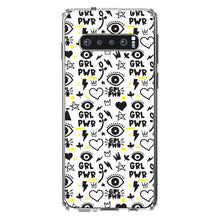 DistinctInk® Clear Shockproof Hybrid Case for Apple iPhone / Samsung Galaxy / Google Pixel - Girl Power - GRL PWR - Yellow Black
