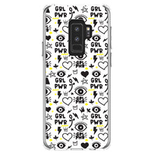 DistinctInk® Clear Shockproof Hybrid Case for Apple iPhone / Samsung Galaxy / Google Pixel - Girl Power - GRL PWR - Yellow Black