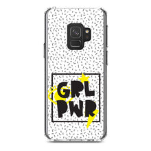 DistinctInk® Clear Shockproof Hybrid Case for Apple iPhone / Samsung Galaxy / Google Pixel - Girl Power - GRL PWR - Yellow & Black Box