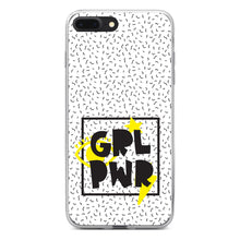 DistinctInk® Clear Shockproof Hybrid Case for Apple iPhone / Samsung Galaxy / Google Pixel - Girl Power - GRL PWR - Yellow & Black Box