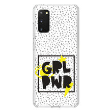 DistinctInk® Clear Shockproof Hybrid Case for Apple iPhone / Samsung Galaxy / Google Pixel - Girl Power - GRL PWR - Yellow & Black Box