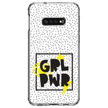DistinctInk® Clear Shockproof Hybrid Case for Apple iPhone / Samsung Galaxy / Google Pixel - Girl Power - GRL PWR - Yellow & Black Box