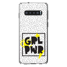 DistinctInk® Clear Shockproof Hybrid Case for Apple iPhone / Samsung Galaxy / Google Pixel - Girl Power - GRL PWR - Yellow & Black Box