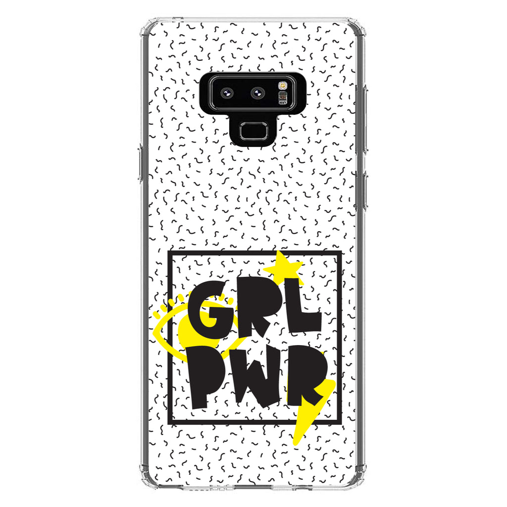 Girl Power, GRL PWR, Yellow & Black Box Clear Shockproof iPhone Case, view 11