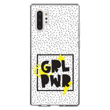 DistinctInk® Clear Shockproof Hybrid Case for Apple iPhone / Samsung Galaxy / Google Pixel - Girl Power - GRL PWR - Yellow & Black Box