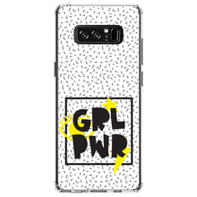 DistinctInk® Clear Shockproof Hybrid Case for Apple iPhone / Samsung Galaxy / Google Pixel - Girl Power - GRL PWR - Yellow & Black Box