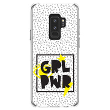 DistinctInk® Clear Shockproof Hybrid Case for Apple iPhone / Samsung Galaxy / Google Pixel - Girl Power - GRL PWR - Yellow & Black Box