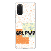 DistinctInk® Clear Shockproof Hybrid Case for Apple iPhone / Samsung Galaxy / Google Pixel - Girl Power - GRL PWR - Crown, Polka Dots