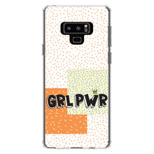 DistinctInk® Clear Shockproof Hybrid Case for Apple iPhone / Samsung Galaxy / Google Pixel - Girl Power - GRL PWR - Crown, Polka Dots