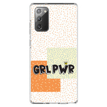 DistinctInk® Clear Shockproof Hybrid Case for Apple iPhone / Samsung Galaxy / Google Pixel - Girl Power - GRL PWR - Crown, Polka Dots