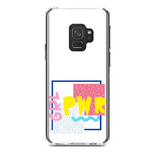 DistinctInk® Clear Shockproof Hybrid Case for Apple iPhone / Samsung Galaxy / Google Pixel - Girl Power - GRL PWR - Retro 80's Look
