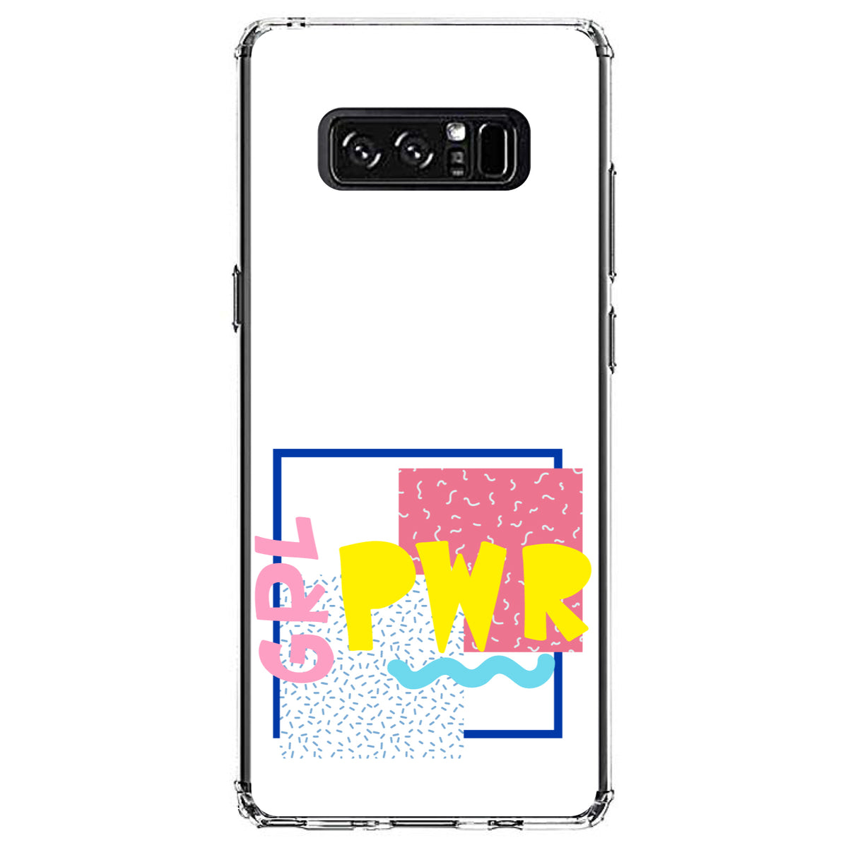 Girl Power, GRL PWR, Retro 80's Look Clear Shockproof iPhone Case, view 12