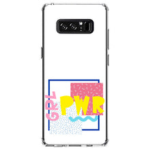 DistinctInk® Clear Shockproof Hybrid Case for Apple iPhone / Samsung Galaxy / Google Pixel - Girl Power - GRL PWR - Retro 80's Look