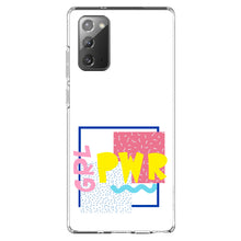 DistinctInk® Clear Shockproof Hybrid Case for Apple iPhone / Samsung Galaxy / Google Pixel - Girl Power - GRL PWR - Retro 80's Look