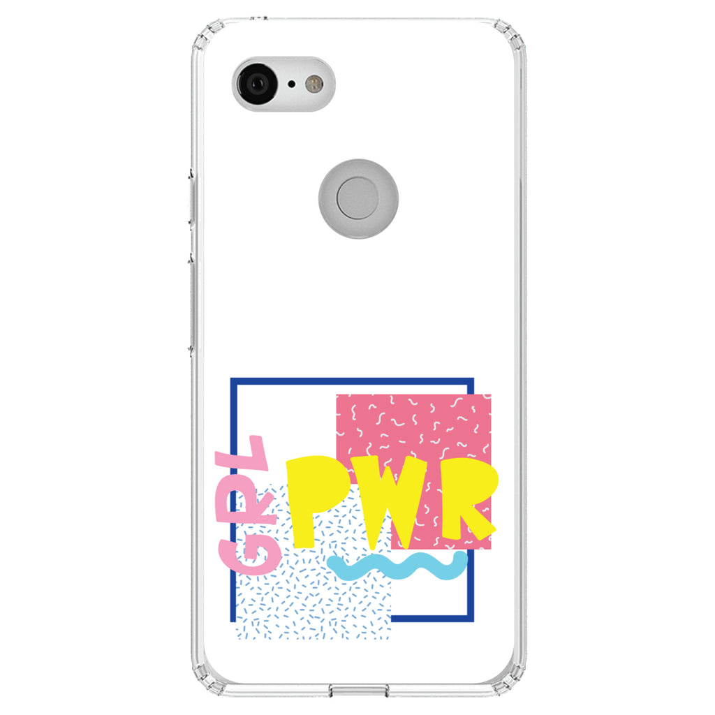 Girl Power, GRL PWR, Retro 80's Look Clear Shockproof iPhone Case, view 21