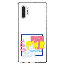 DistinctInk® Clear Shockproof Hybrid Case for Apple iPhone / Samsung Galaxy / Google Pixel - Girl Power - GRL PWR - Retro 80's Look
