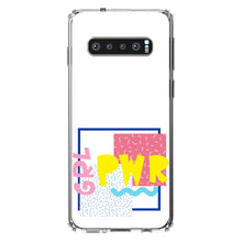 DistinctInk® Clear Shockproof Hybrid Case for Apple iPhone / Samsung Galaxy / Google Pixel - Girl Power - GRL PWR - Retro 80's Look